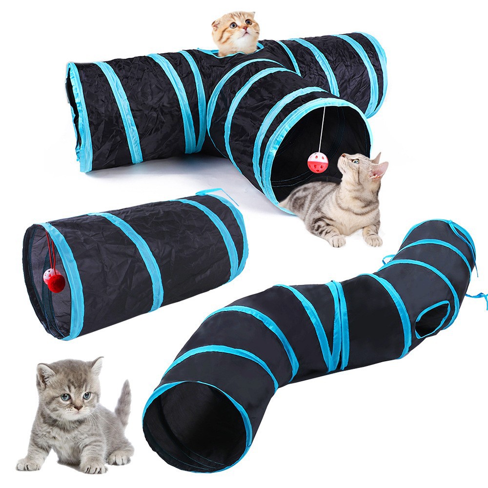 Cross-Border New Arrival Manshang Pet Cat Toy Rainbow Cat Tunnel Pet Track Cat Drill through Rolling Dragon Factory in Stock