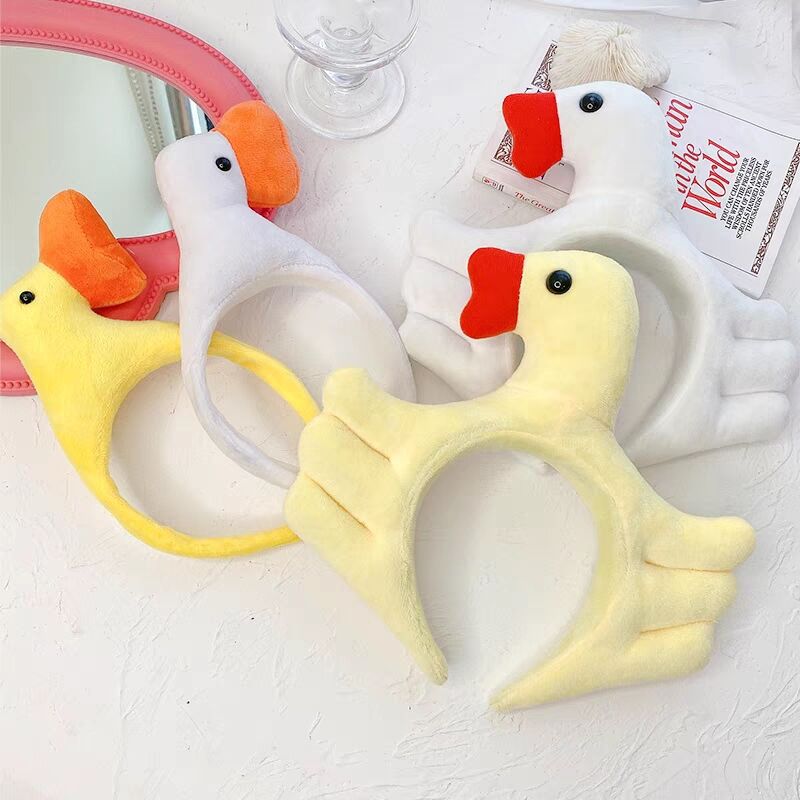 ins日韩系可爱天鹅发箍卡通动物造型头饰搞怪发饰女洗脸头箍发卡
