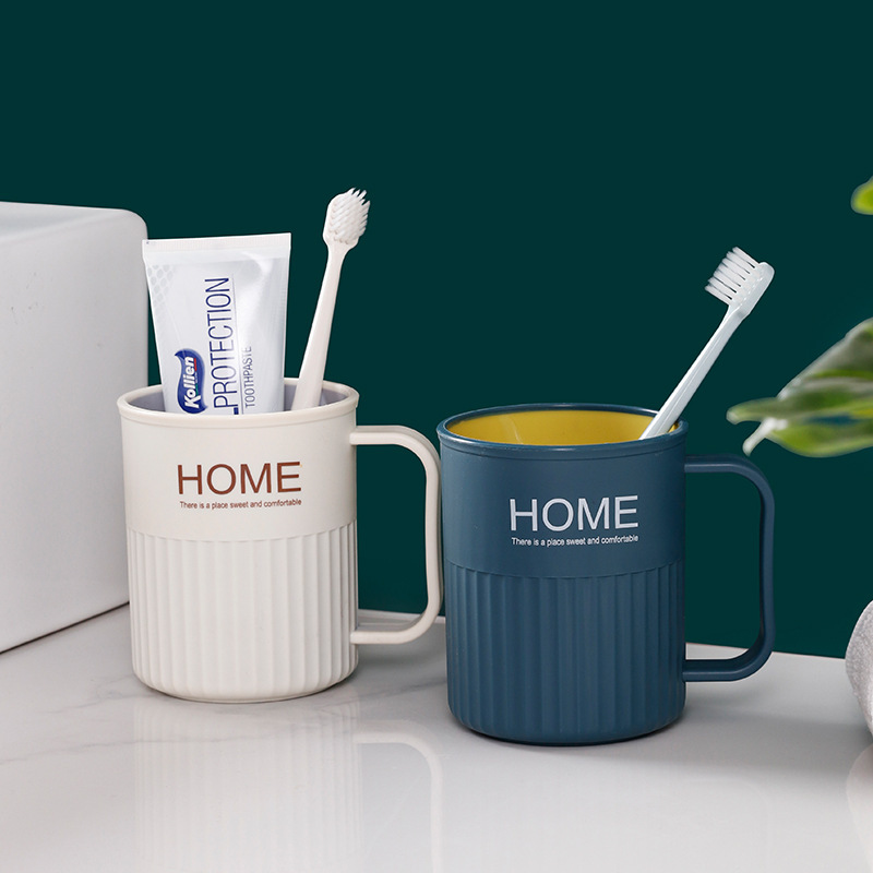 Two Colors Double Layer Washing Cup Home Bathroom Bathroom Mouthwash Cup Tooth Cup Simple Nordic Tooth Mug Toothbrush Case