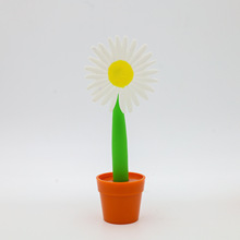 创意太阳花花盆圆珠笔PVC可印刷促销小礼品笔软胶公仔盆栽礼品笔
