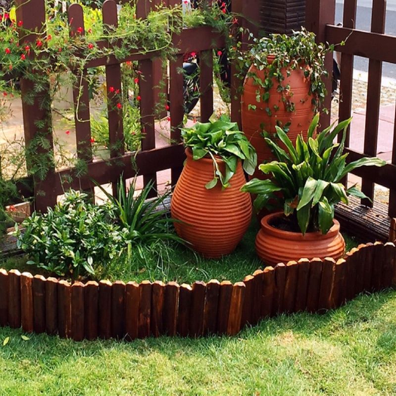 园艺护栏防腐木栅栏花园围栏户外庭院花坛小篱笆室外装饰木桩围墙