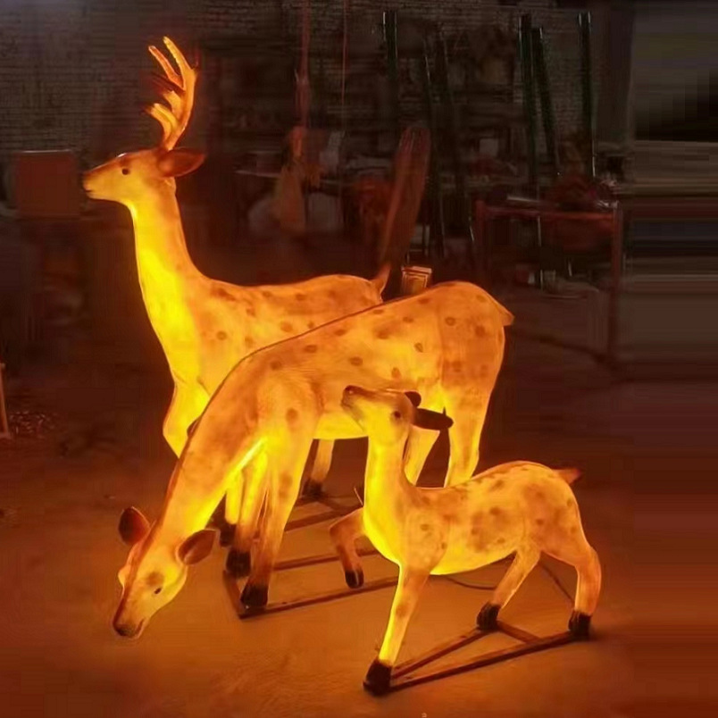 Outdoor Simulation Luminous Animal Sika Deer Landscape Lamp Decoration Modeling Lamp Park Led Garden Lamp Lawn Decoration