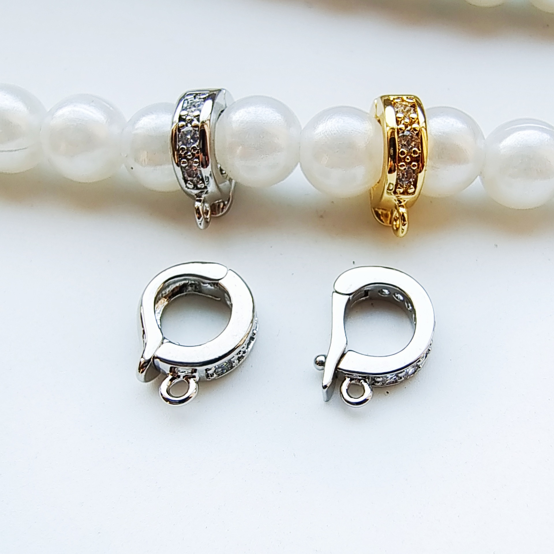 批发微镶前置项链扣 毛衣链配件 珍珠项链连接扣