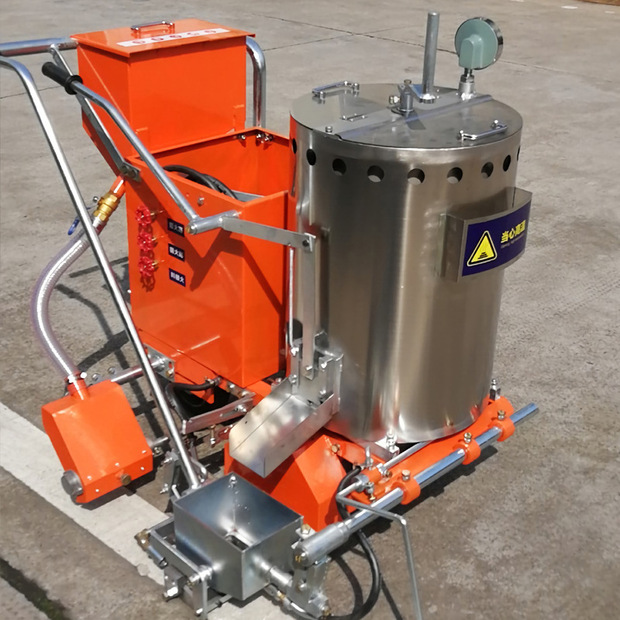 手推划线车道路标线机单双枪停车位跑道画线机喷漆马路冷喷划线机