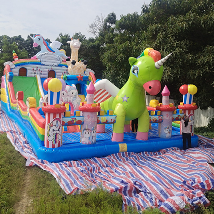 新款户外广场梦幻乐园充气大滑梯15×8米儿童充气蹦蹦床 充气城堡