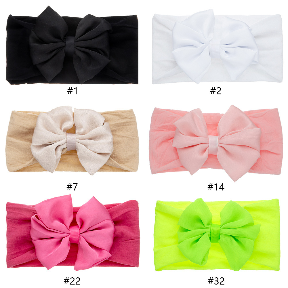 New Children's Nylon Hair Band Baby Cute Bow Wide-Brimmed Headband Ribbon Waist Scarf Baby Hair Band