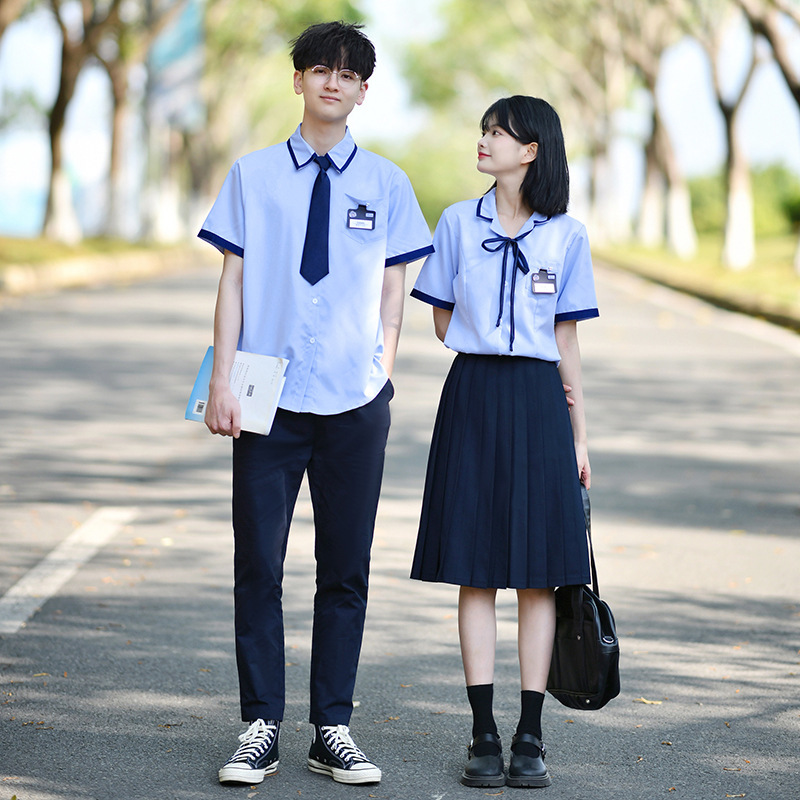 夏季学院风学生班服衬衫初中生高中生小学生表演泰国校服毕业套装