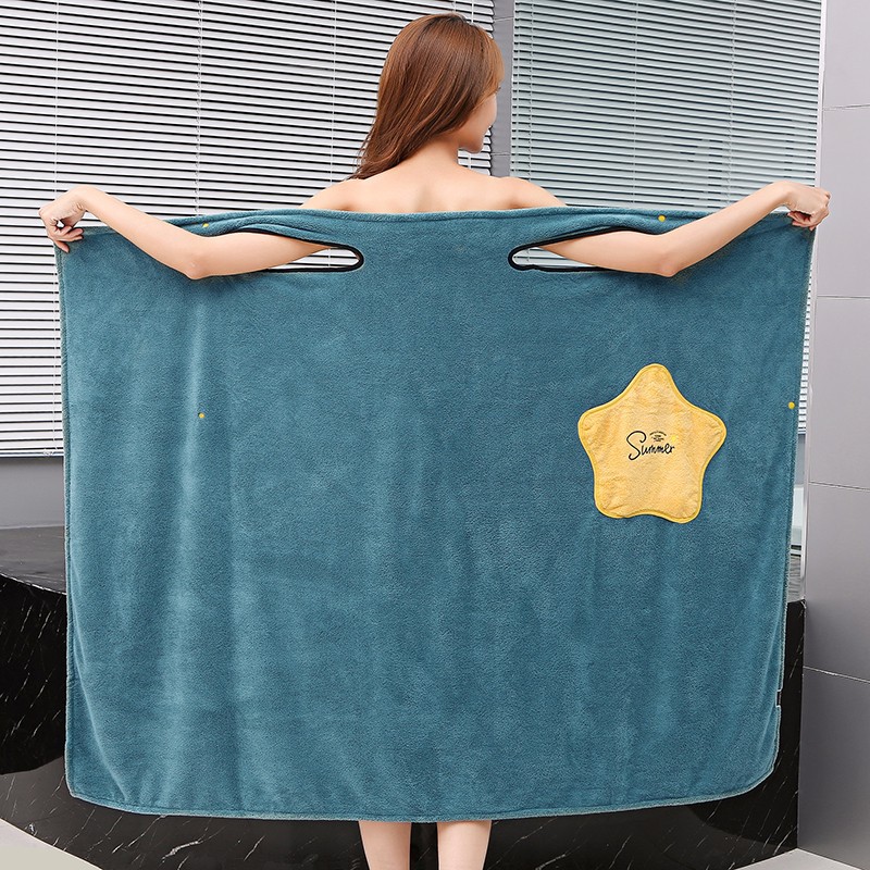 可穿浴巾女士浴裙成人加厚加大浴巾柔软吸水家居洗澡巾性感浴袍女