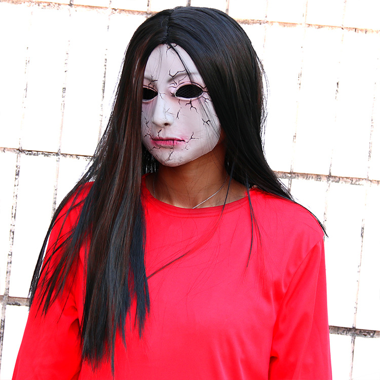 女鬼面具万圣节乳胶恐怖面具鬼屋密室逃脱剧本杀道具厂家批发