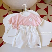 包邮童装女夏装套装2023新款韩版女童夏季套装洋气女宝宝短袖小童