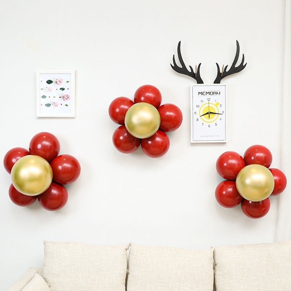 包邮石榴红气球婚房布置装饰场景布置背景墙结婚创意浪漫婚礼卧室