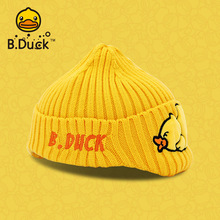 B.duck小黄鸭儿童针织帽男童帽子新款秋冬保暖小童女童棉帽可爱帽