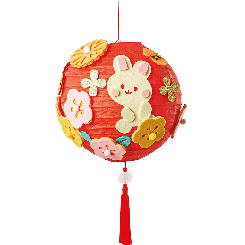 toi图益兔子灯笼手提发光儿童diy创意卡通手工制作材料包新