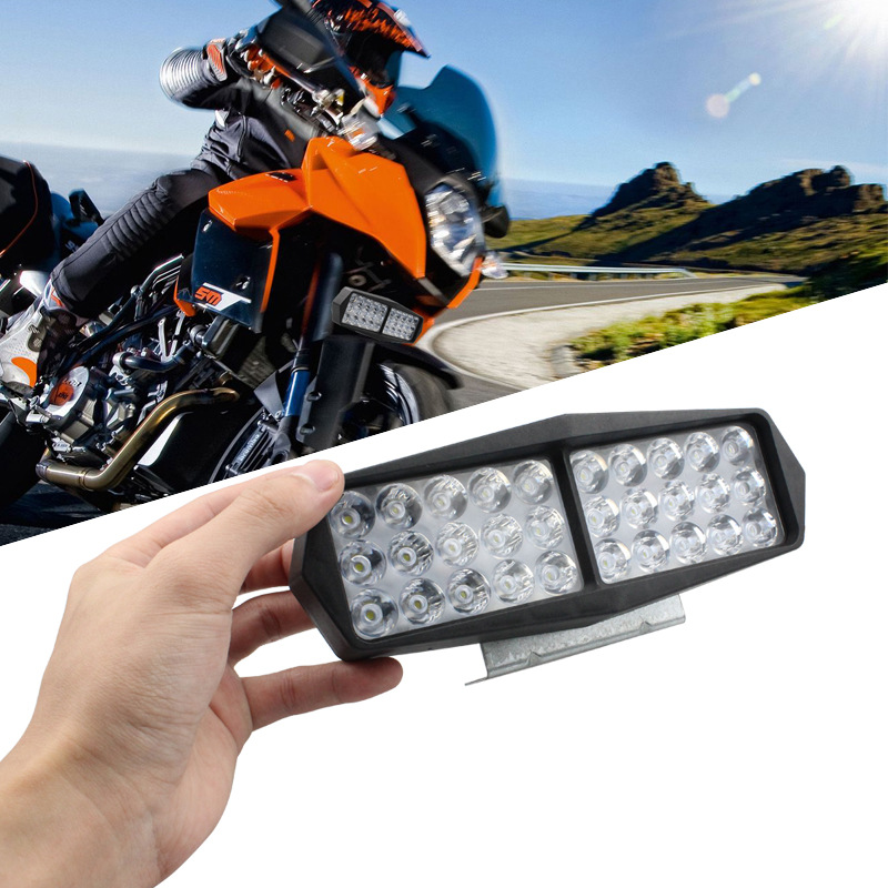 新款通用电动车led超亮大灯摩托车改装外置30珠12v聚光辅路路射灯