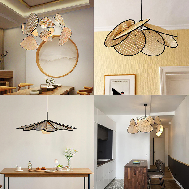 侘寂风日式禅意藤编灯现代简约客厅餐厅民宿设计师展厅样板间吊灯