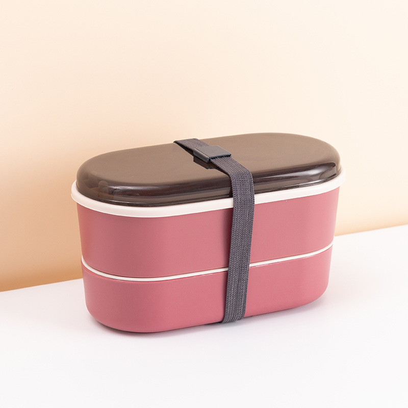 Japanese-Style Children's Lunch Box Primary School Student Double-Layer Lunch Box Office Worker Microwaveable Heating Separated Rectangular Lunch Box