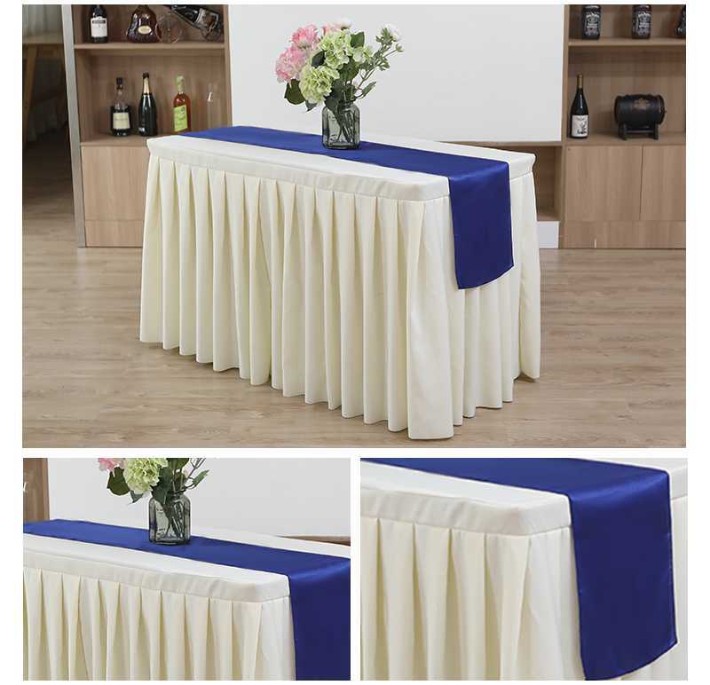 定制酒店桌旗台旗方形活动装饰布尖角平角桌旗酒大红色白色宝蓝色