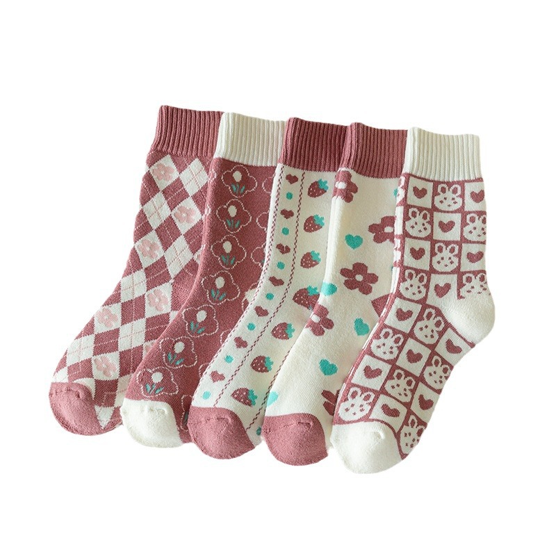 2023 Autumn and Winter New Socks Sweet Tube Socks Ins Style Leisure Sports Socks All-Match Cotton Socks Women's Socks Wholesale