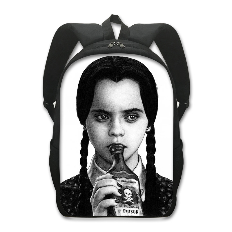 Wednesday Addams Primary School Student Schoolbag Polyester Creative Comfortable Backpack Wednesday Children's Computer Bag