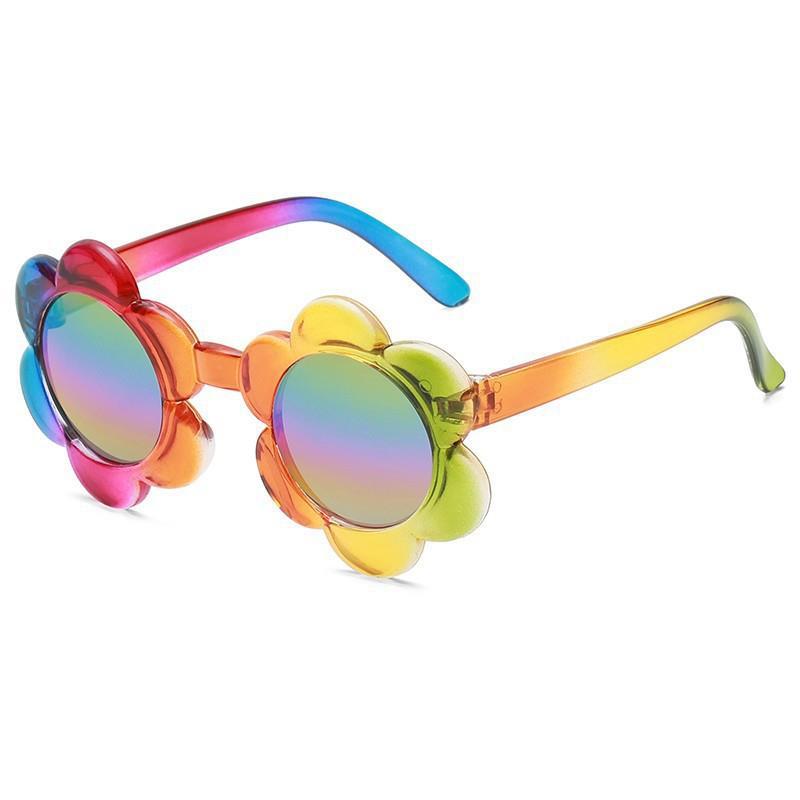 new children‘s sunglasses 1-5 years old girl‘s sunglasses colorful sunflower colorful glasses travel supplies anti-spoke