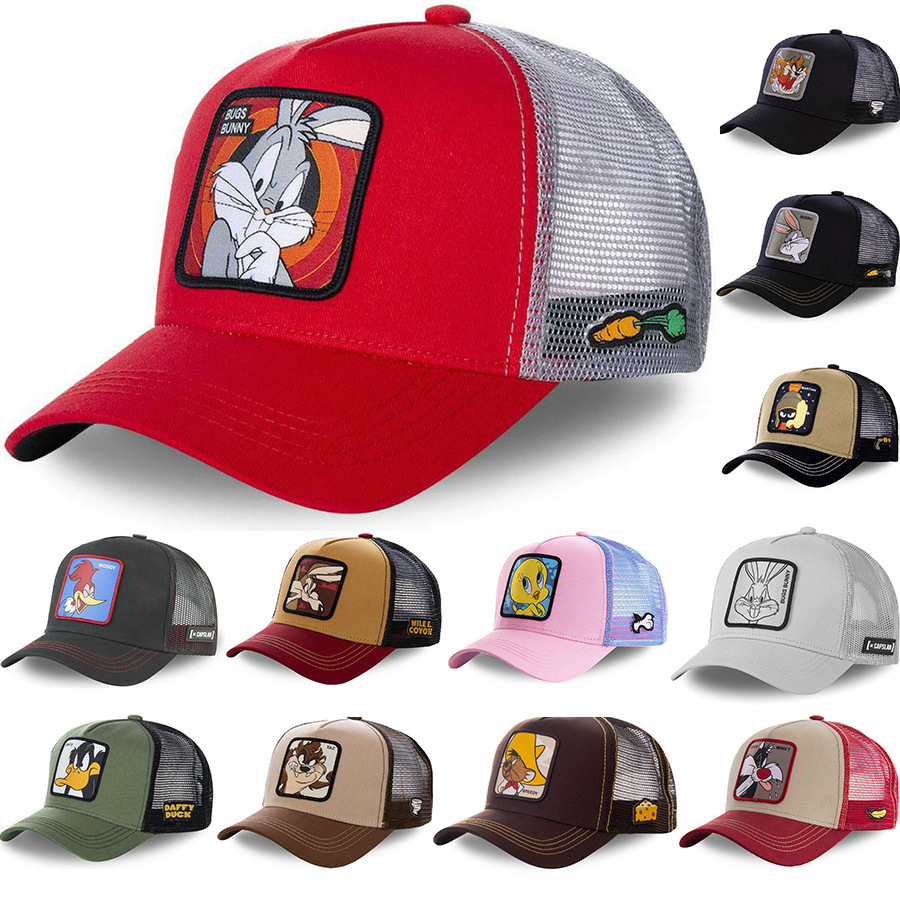 Foreign Trade Popular Style Cartoon Rabbit Duck Baseball Cap Anime Summer Mesh Hat American Trucker Cap Sunshade Wholesale