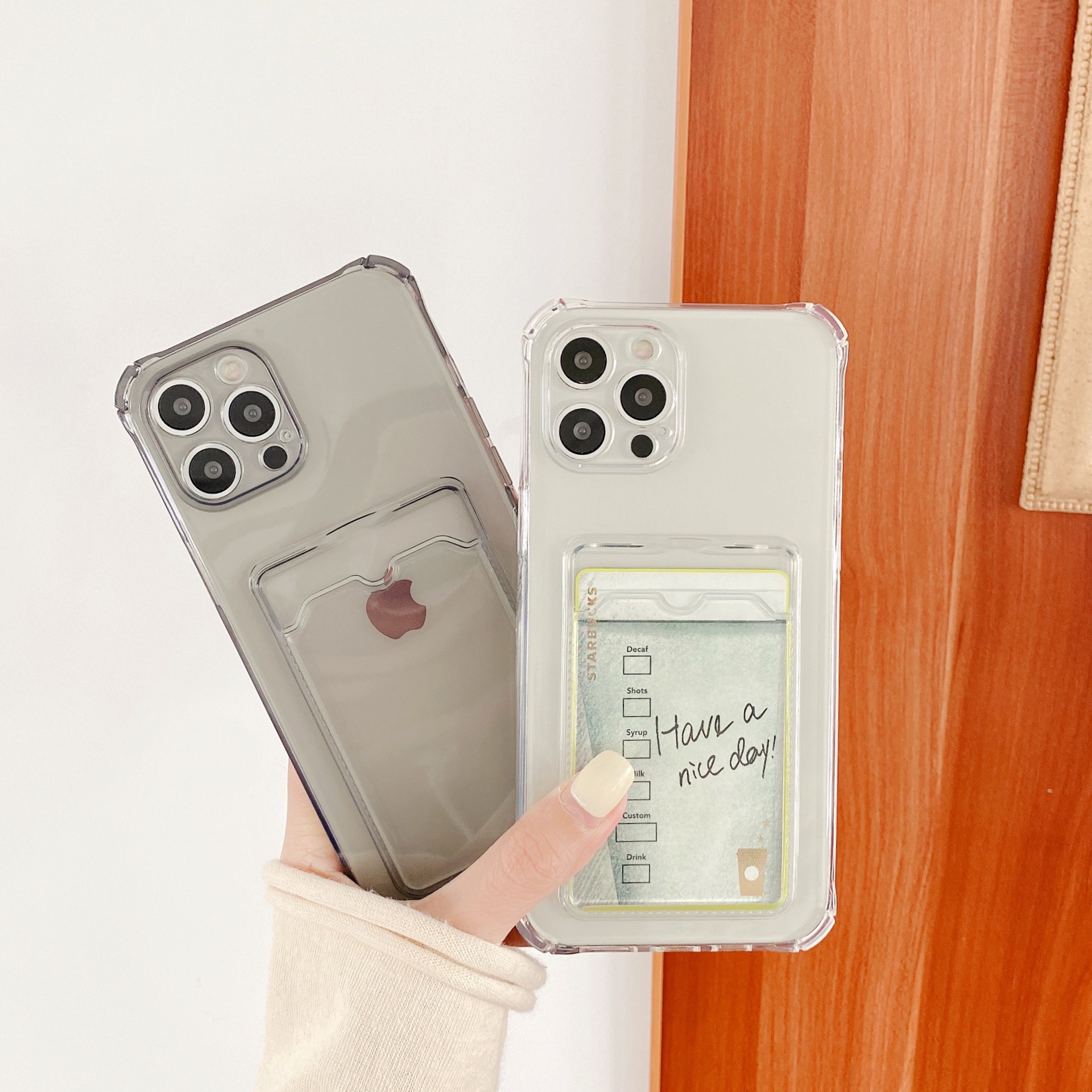 透明卡套适用xs/x可以放卡片8p软iphone13/12pro/max苹果11手机壳