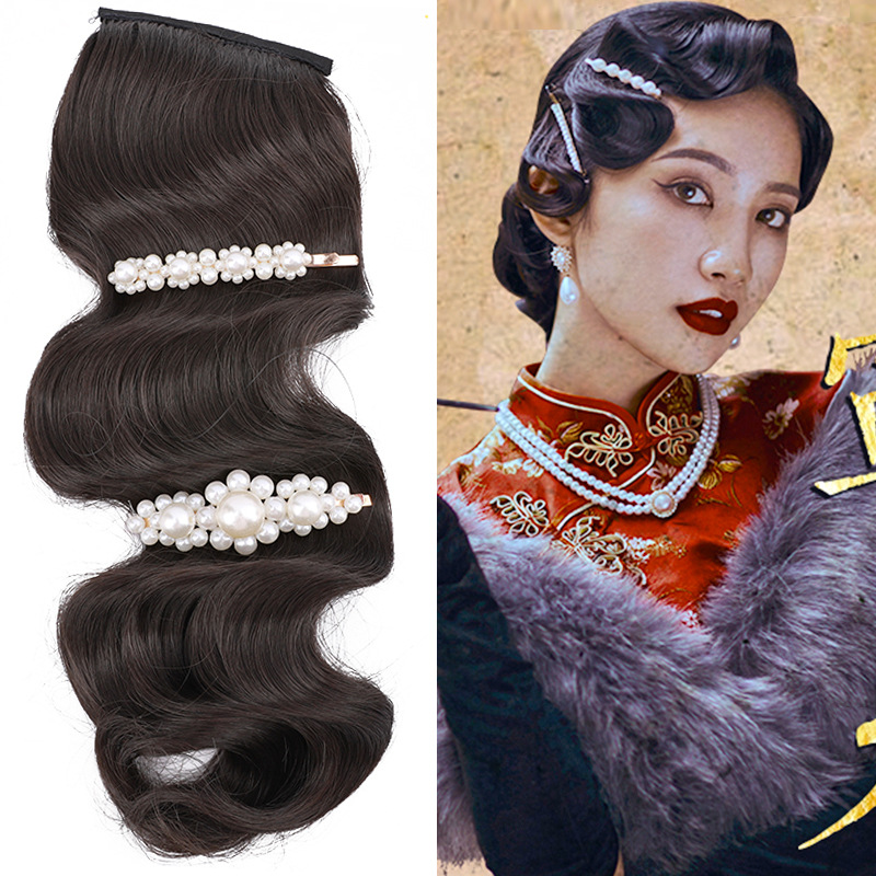 古装假发影楼发片民国 复古 上海摊旗袍演出小波纹硬手推波纹刘海