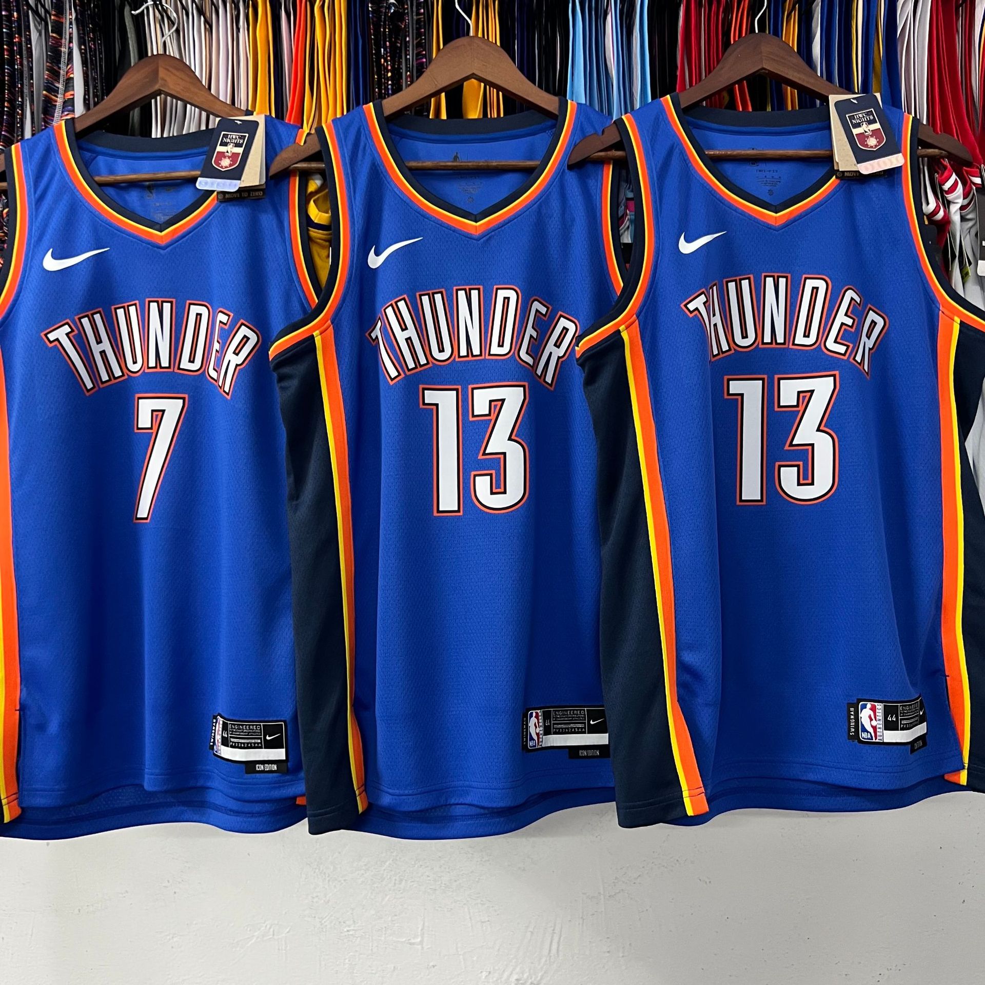 nba23赛季雷霆队35号杜兰特13号乔治哈登7号安东尼3号 保罗球衣