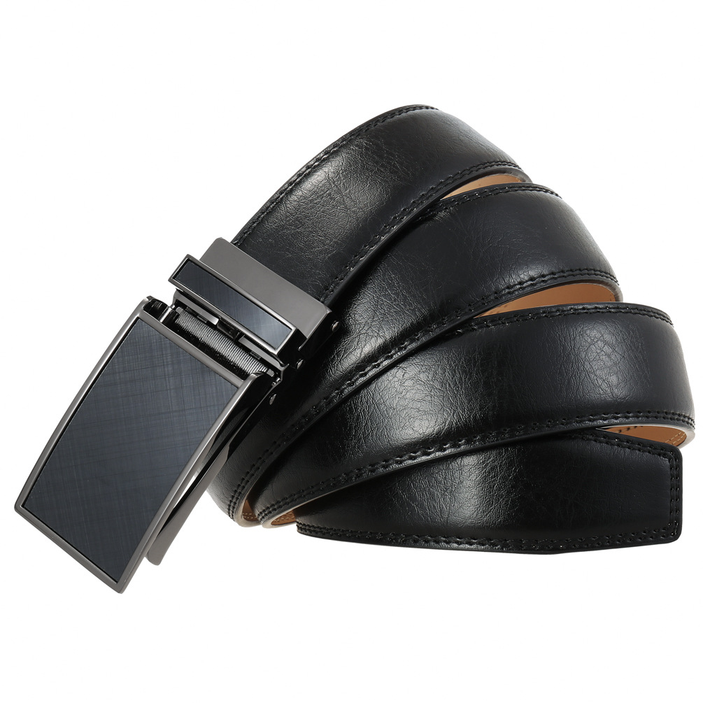 寸半反拉自动扣皮带男士腰带 时尚二层皮皮带货源充足c222505-2