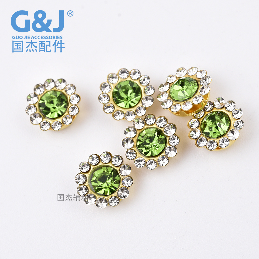 9. 8mm round SUNFLOWER Rhinestone Nail Beauty Hair Band DIY Ornament Accessories Mobile Phone Decorative Paster Stick-on Crystals