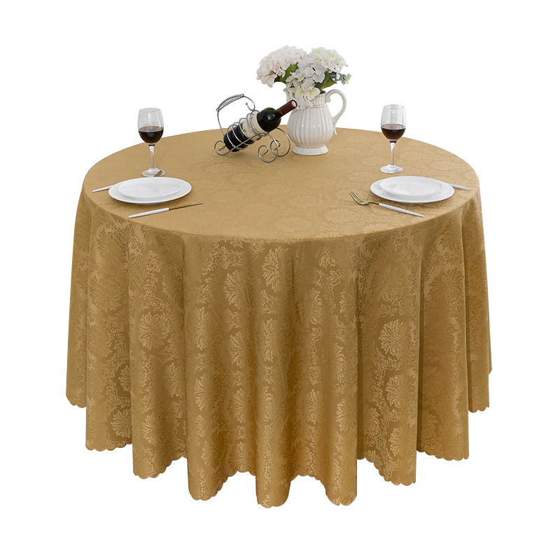Tablecloth round Table Hotel Restaurant Dining Tablecloth Restaurant Restaurant Table Skirt Tablecloth Beige Bright Red Exquisite Jacquard