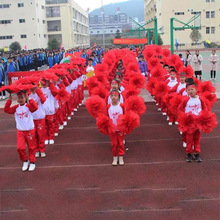 牡丹花舞蹈道具演出手拿花儿童表演大红花朵运动会入场创意大合唱