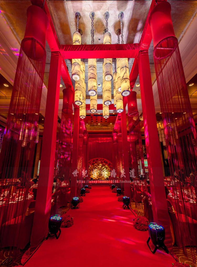 新款婚庆道具2021婚礼布置 婚庆线帘 圆形花环吊环 线帘吊顶装饰