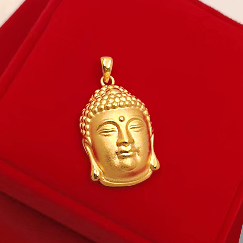 小号佛头吊坠仿金男女同款越南沙金网红款精品仿3d佛头项链挂坠