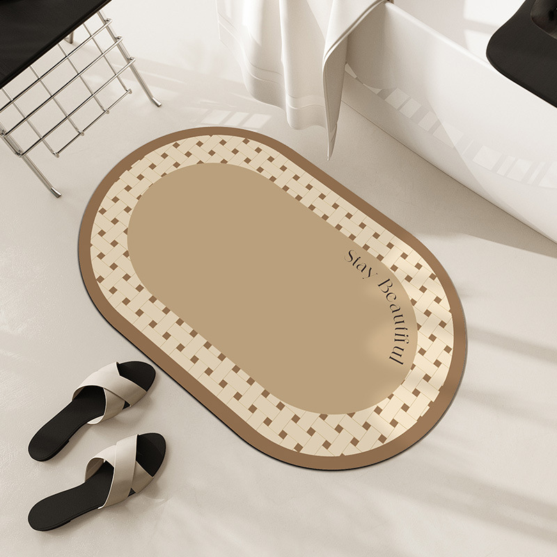 Minimalist Modern Light Luxury Bathroom Mats Three-Piece Bathroom Wash Basin Hydrophilic Pad Quick-Drying Non-Slip Foot Mat