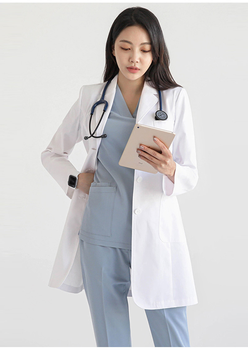 2021韩版高端医师白大褂女美容院长袖口腔医生工作服男整形医院