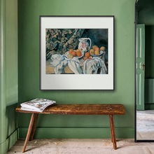 保罗塞尚Paul Cezanne水果写生小众艺术挂画客餐厅卧室床头装饰画
