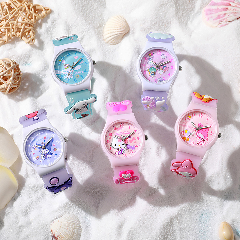 New Cute Cartoon Children's Watch Jelly Sanrio Primary School Student Watch Quartz Watch Gifts for Boys and Girls