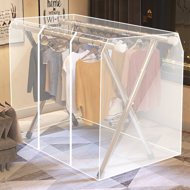 x型落地晾衣架防尘罩塑料透明衣物羽绒服衣服防尘袋家用遮尘路实