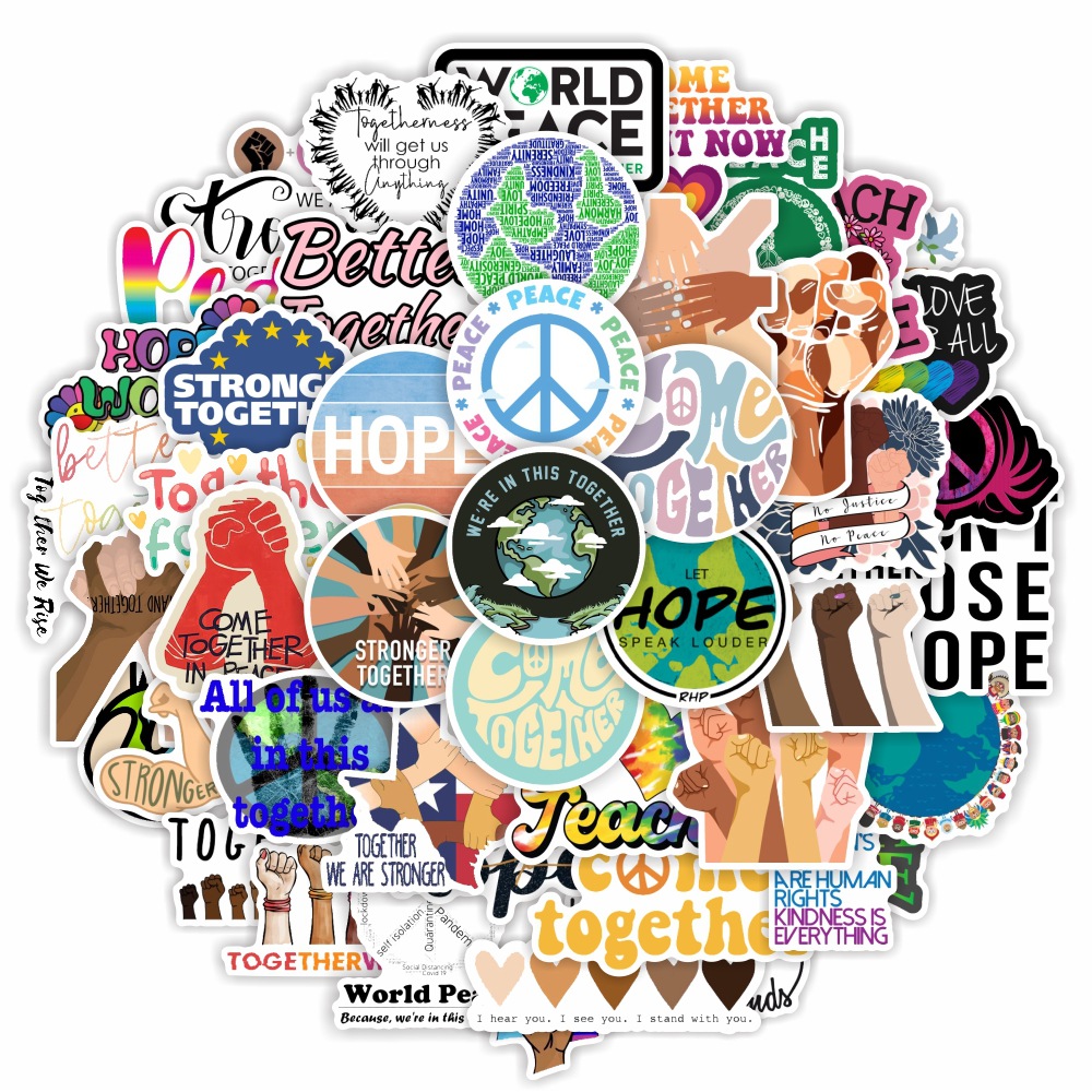 50张爱与和平peace and love哑膜笔记行李箱滑板装饰汽车车身贴