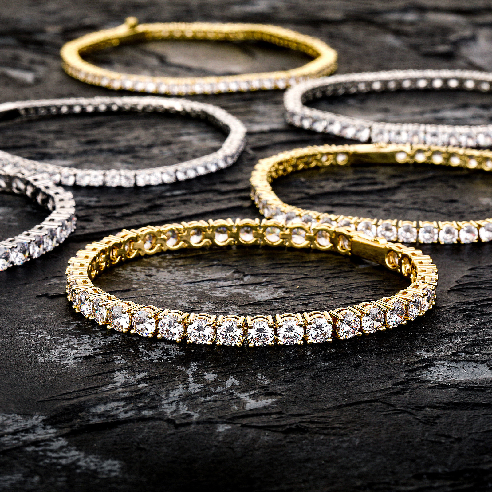 欧美爆款嘻哈单排满钻网球链手链铜镶锆石男士手链潮牌饰品批发