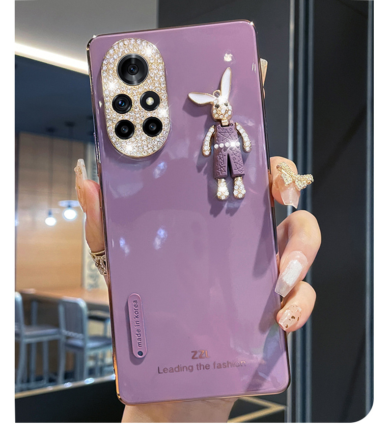 适用华为nova8手机壳潮牌nova8pro硅胶手机套水钻卡通可爱兔子