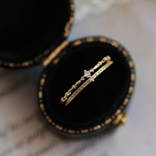 【皇冠】双层小众设计复古镶钻戒指女 S925纯银精致中指指环饰品