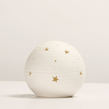 高白韩版透光白瓷圣诞球跨境专供家居陶瓷摆件圣诞装饰品led灯罩