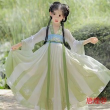 夏季薄款仙女裙汉服儿童女中国风改良超仙古装儿童襦裙唐装连衣裙
