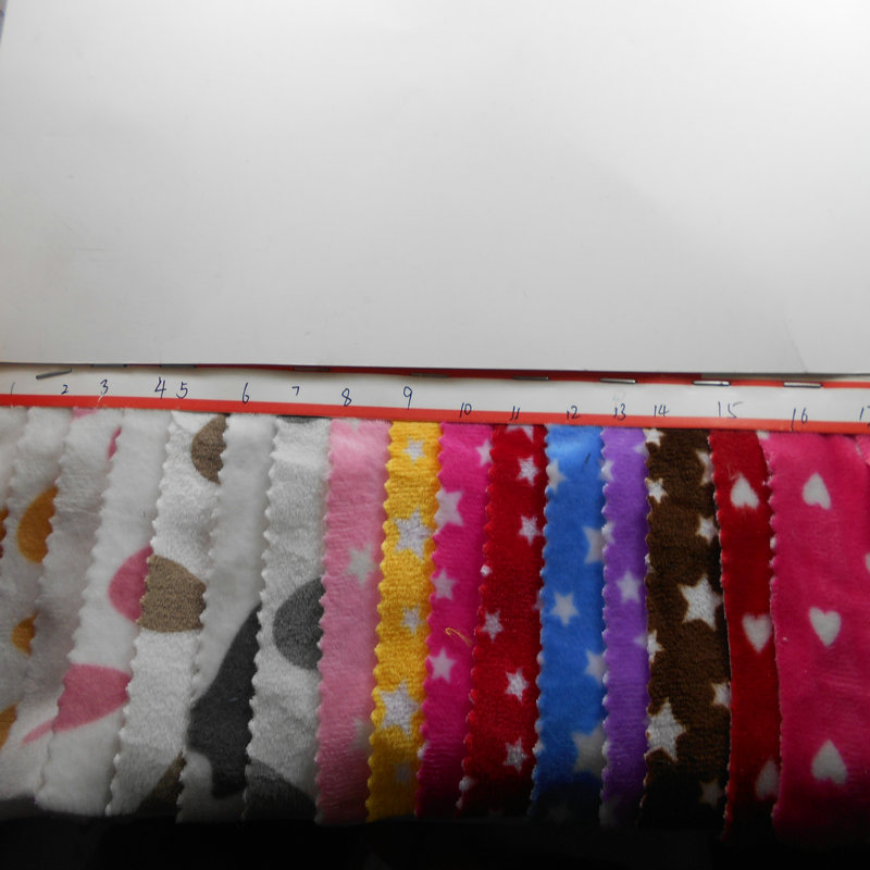 超柔剪毛印花圆点条纹 剪毛布印圆斑点五角星长颈鹿玩具绒布面料