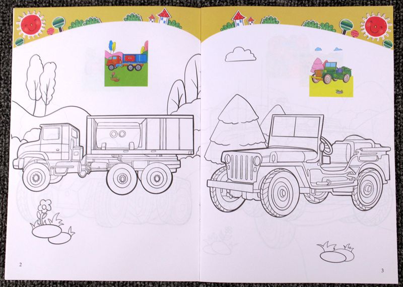 汽车酷车涂色画儿童宝宝画画本涂鸦填色绘画册幼儿启蒙入门起步书