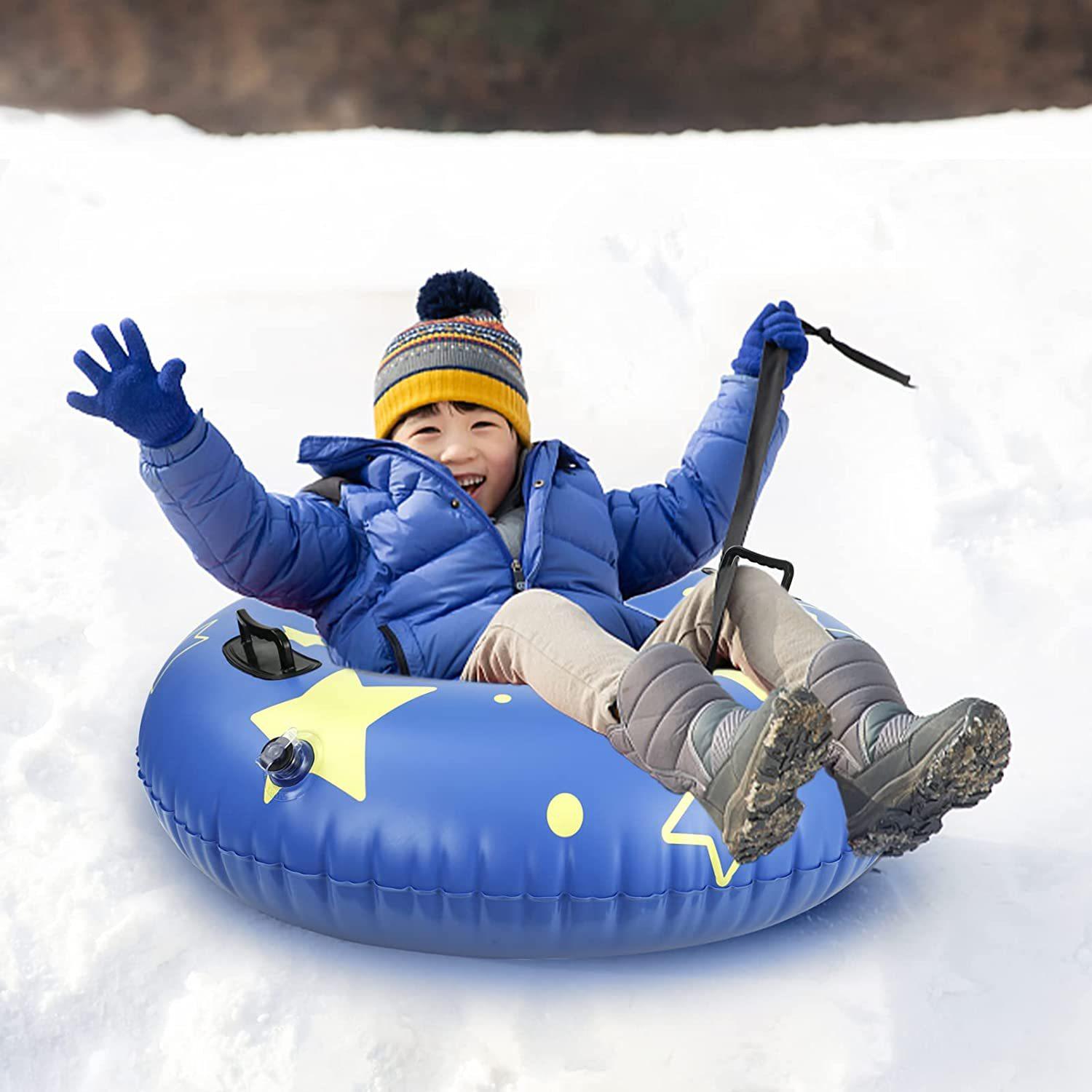 亚马逊pvc滑雪圈户外滑雪充气雪橇冬季加厚耐寒滑雪艇雪地拖拉圈