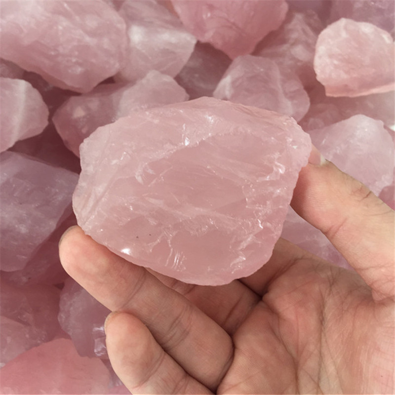 天然粉水晶原石粉晶原料矿石标本水晶碎石大颗粒家居装饰厂家直销