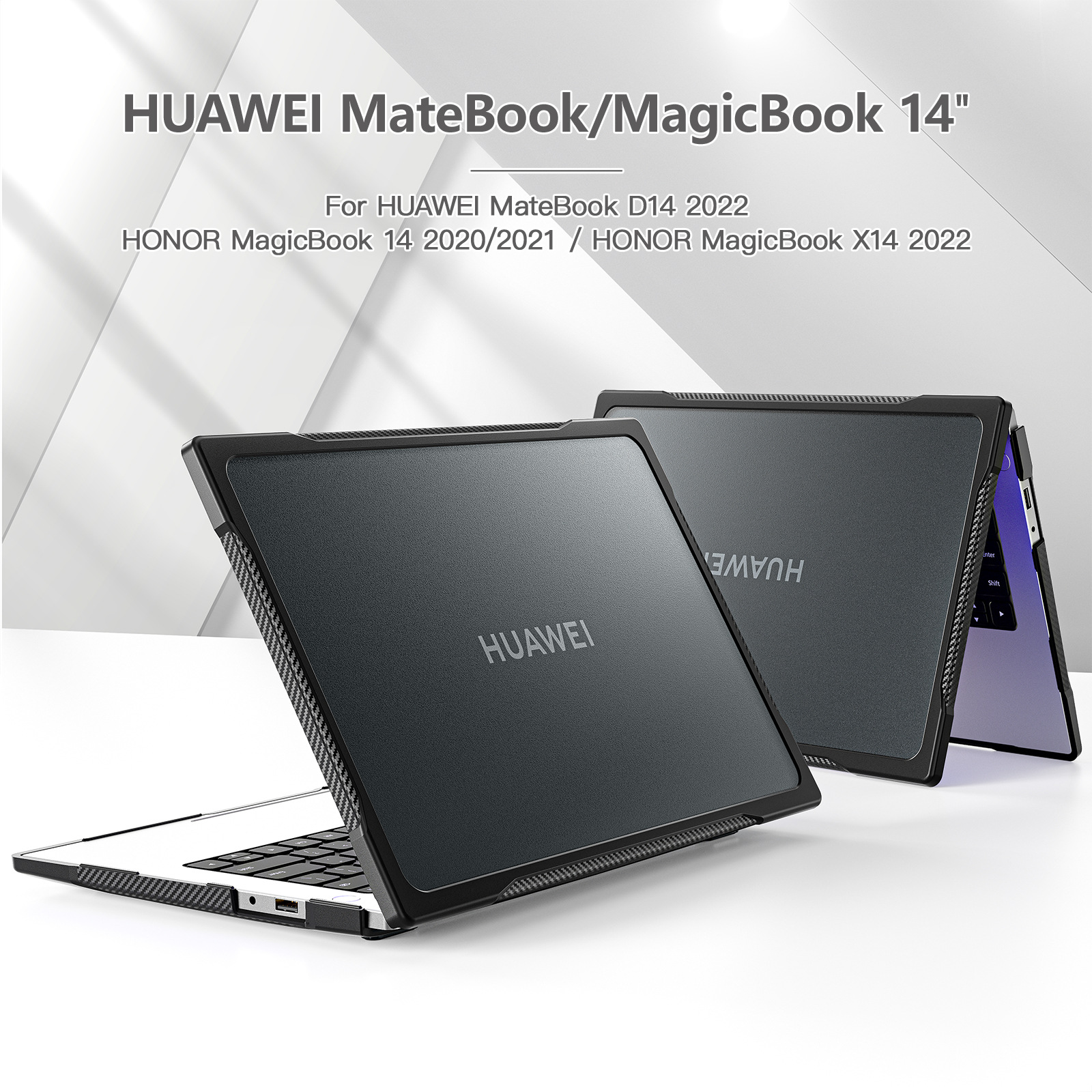 适用华为荣耀笔记本电脑matebookd14磨砂magicbook x14保护壳散热